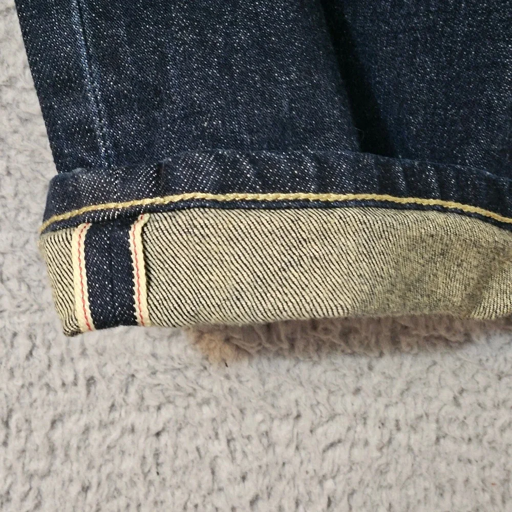 Flint & Tinder Selvedge Denim Dark Blue Jeans Slim Fit Men's Size 34 x 36‎